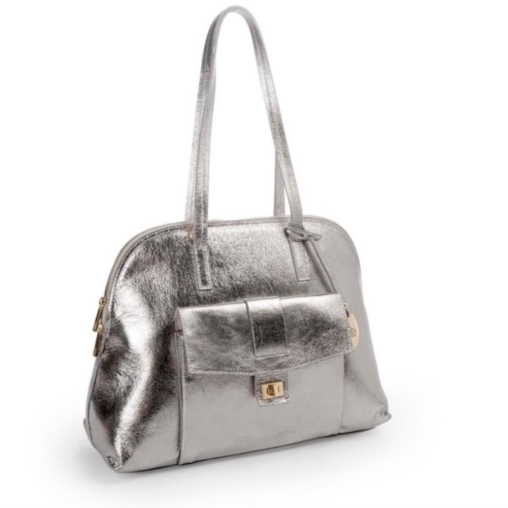 Bevini Modena The Bugatti, Laminated Leather Tote Bag NWOT